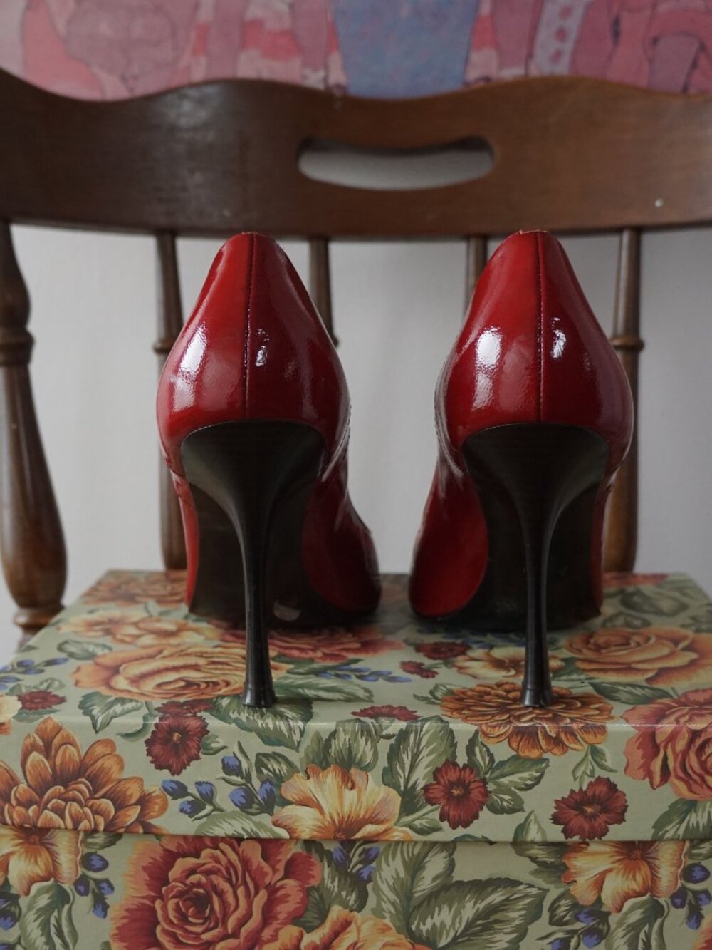 BCBGirls Red Genuine Leather Pointed Toe Pumps - Picture 9 of 12